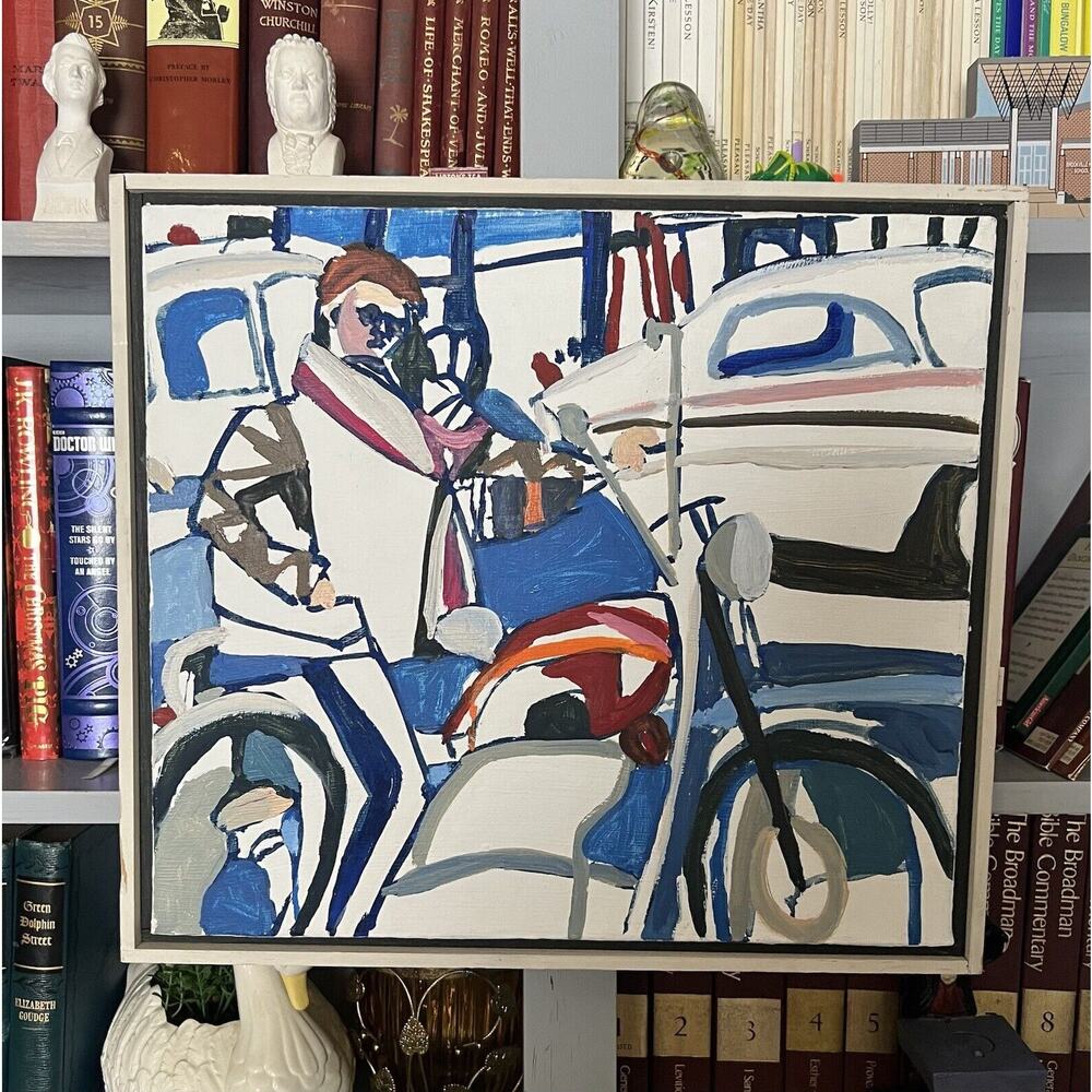 EMISELA HART LARGE VTG MCM EXPRESSIONIST MODERNIST OIL PAINTING 1969 WASHINGTON